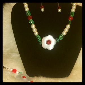 Necklace bracelet and earrings